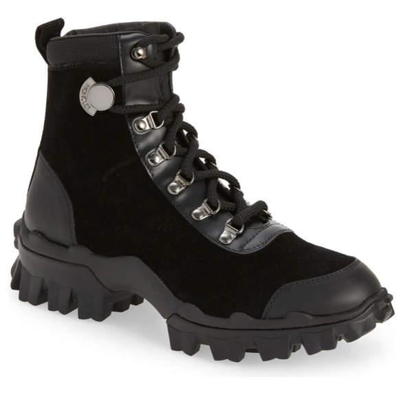 NIB $725 MONCLER Helis Hiking Boot in Black - size 8.5 US / 38.5 EU! - Picture 1 of 16